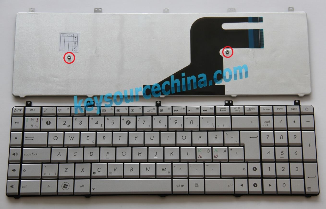 Original Asus N75 N75S N75SL N75SF Nordic Keyboard