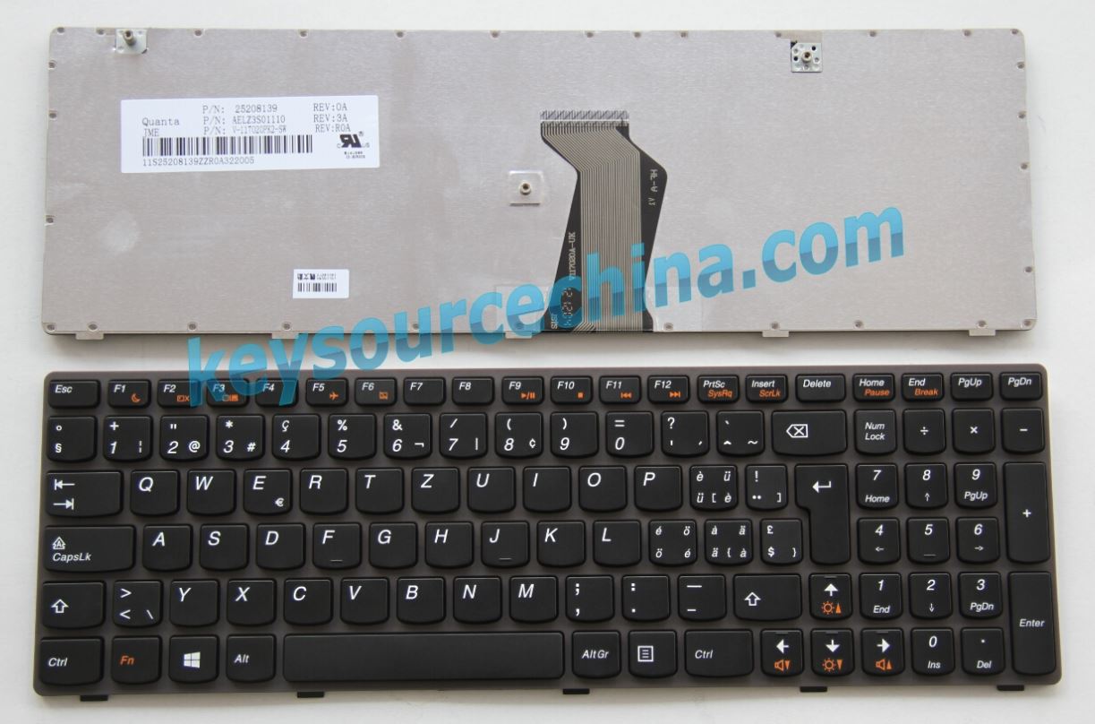 PN:25208139 Lenovo IdeaPad G580 G585 V580 V585 Z580 Z585 QWERTZ Tastatur Schweiz(CH) Swiss Keyboard