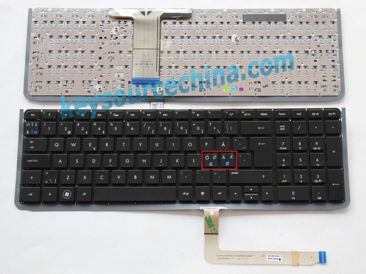 V128026AK1 NE Originalt HP Envy 17-3000,17-3005eo,17-3100,17-3020,17-3200,17-3210eo,17t-3000,17t-3200 Nordic Keyboard