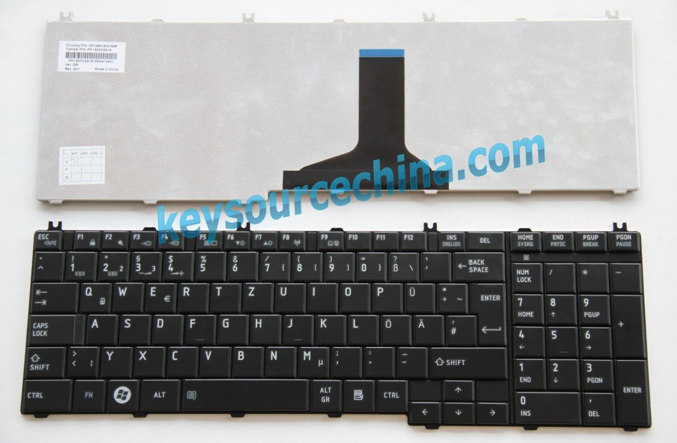 MP-09N16D0-698 Original Notebook Tastatur, deutsch (DE) für Toshiba Satellite C650 C655 C660 B350 T350 L650 L655 L670 L675 L750 L755D L770 L775D