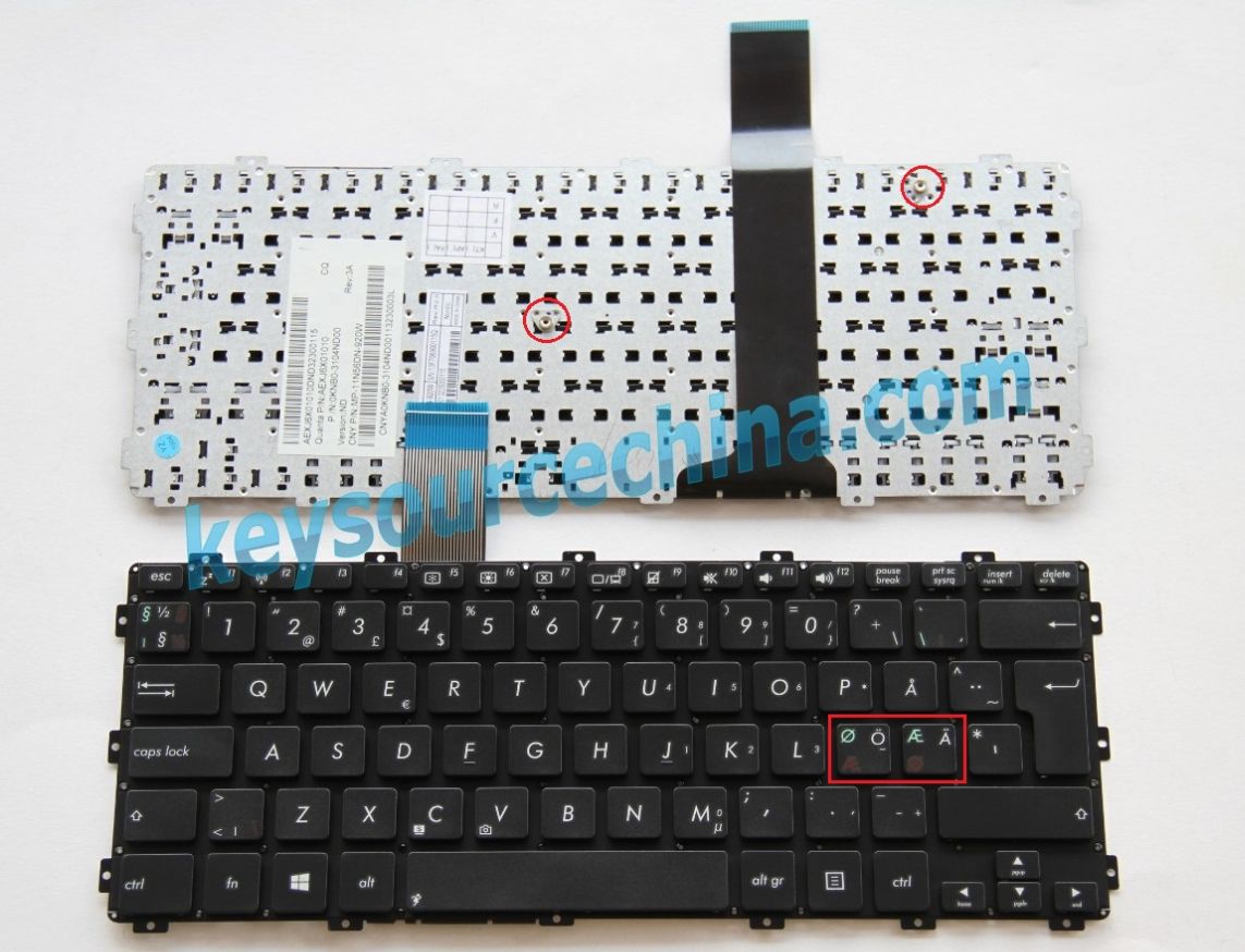 MP-11N56DN-920W Originalt Asus X301 X301A Nordic Keyboard