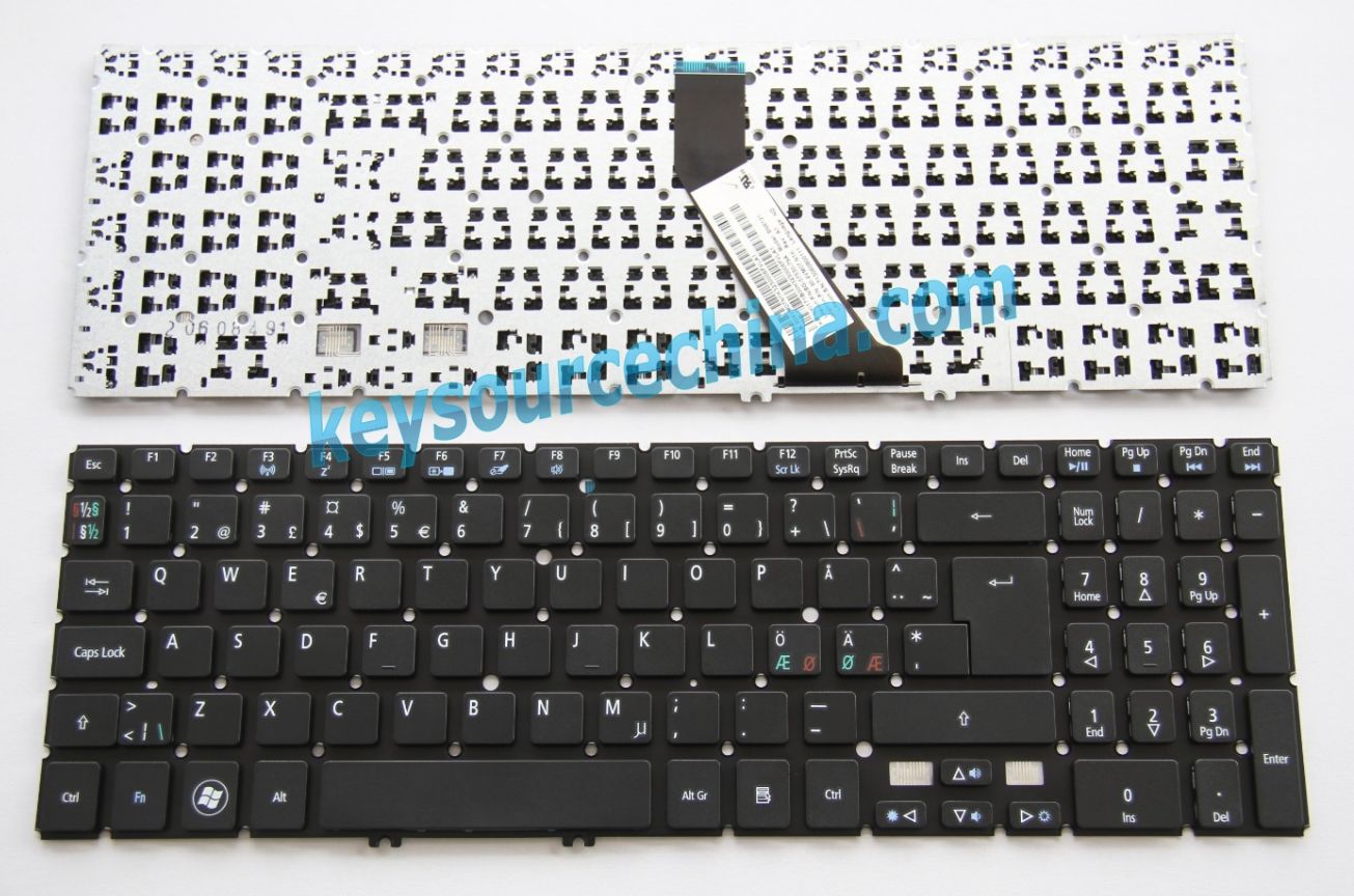 NKI171B00H3 Nordic Keyboard,90.4VM07.N1K Nordic Keyboard,SG-57530-79A Nordic Keyboard,904VM07N1K Nordic Keyboard,Model:SN8121 Nordic Keyboard,Acer Aspire V5-571 Nordic Keyboard