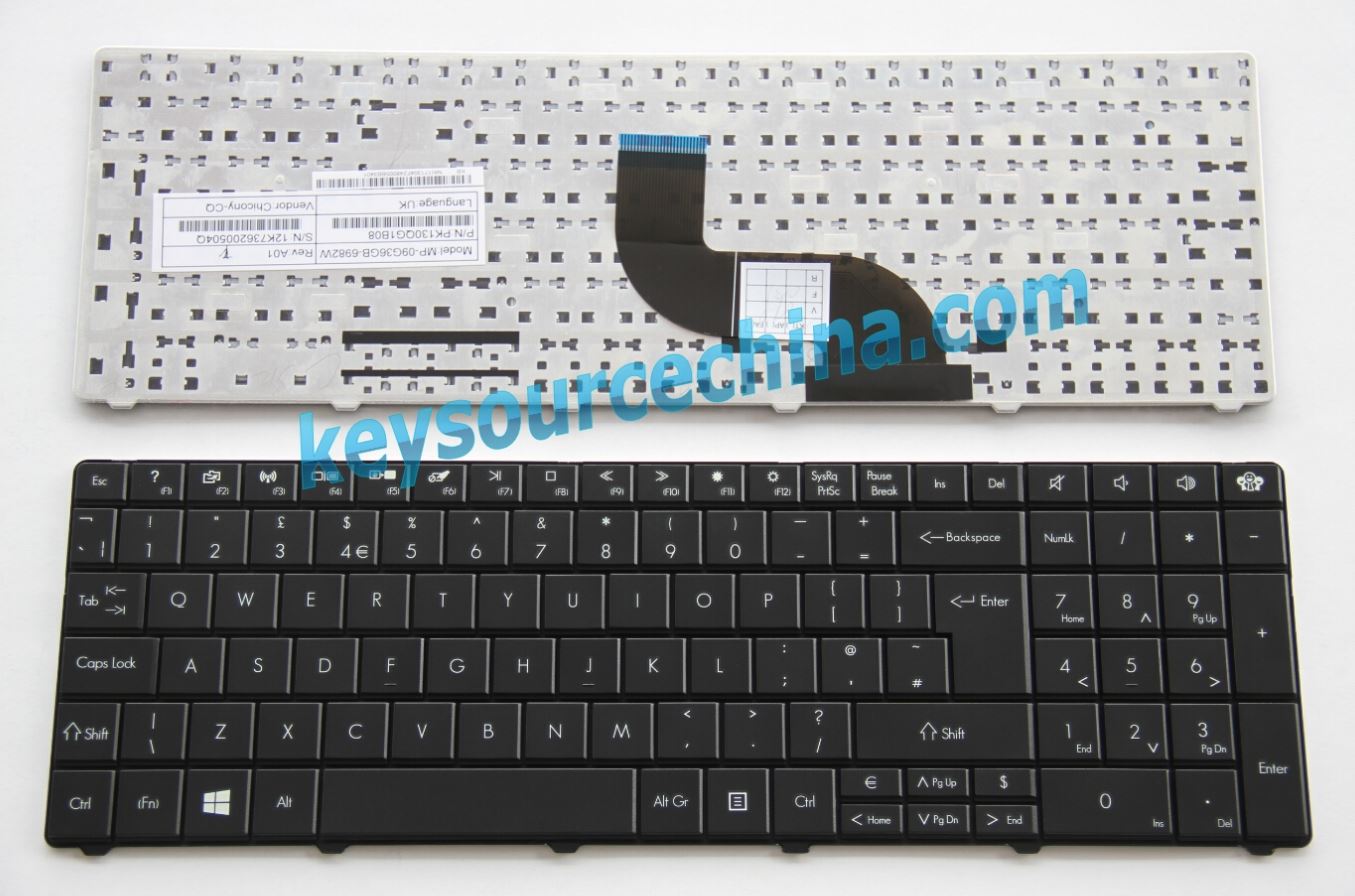 MP-09G36GB-6982W Original Gateway NE56R NE71B NV570P NE522 NE52207U NE57003H NE722 NE72206U NE51B laptop Keyboard UK