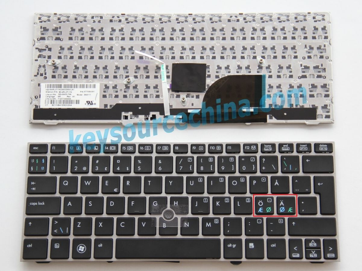 SG-49400-79A Originalt HP EliteBook 2170p Nordic Keyboard