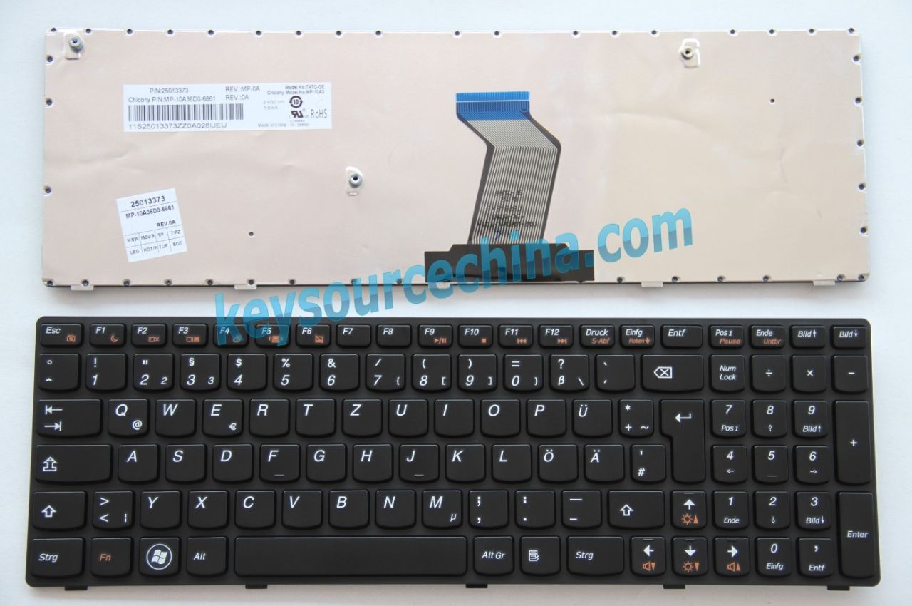 MP-10A36D0-6861 Original Notebook Tastatur, deutsch (DE) für Lenovo IdeaPad V570 B570 V575 B575 B590 Z570 Z575