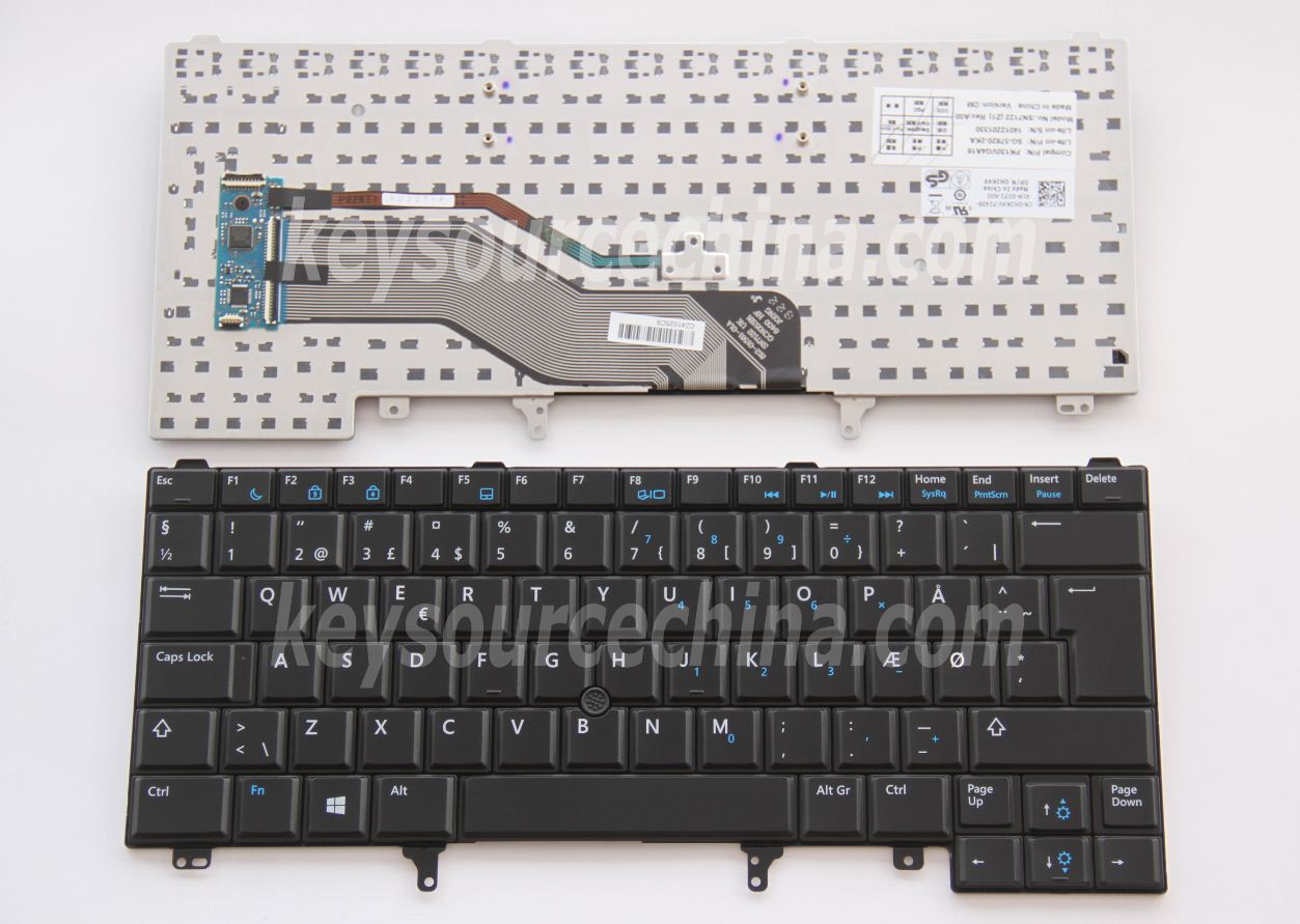 Black Dell Latitude E5420 E5430 E6220 E6320 E6420 E6430 Danish Norwegian Keyboard DK Dansk Tastatur