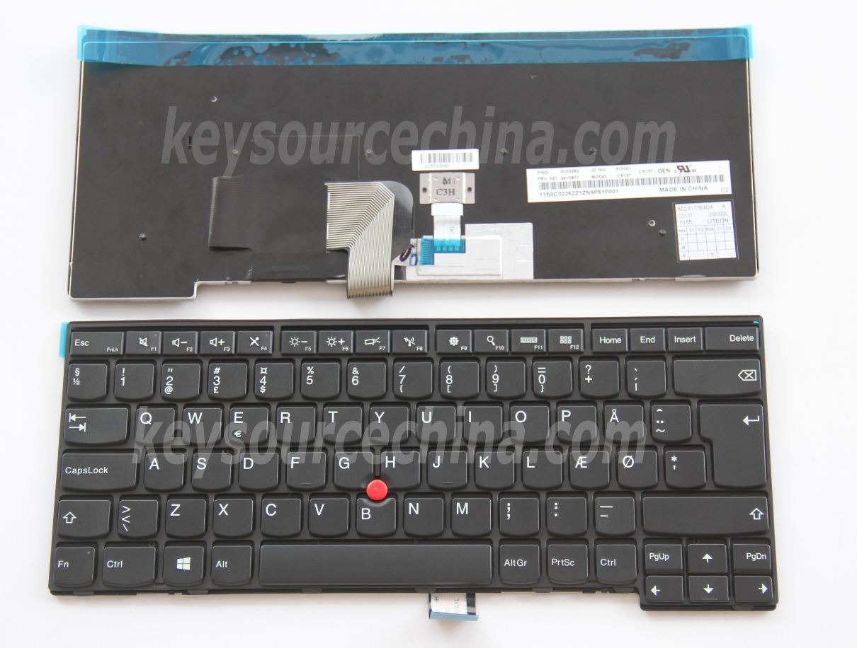 04X0871 Originalt Lenovo ThinkPad T431s T440 T440s T450 T450s L440, Edge E431 E440 Danish Keyboard