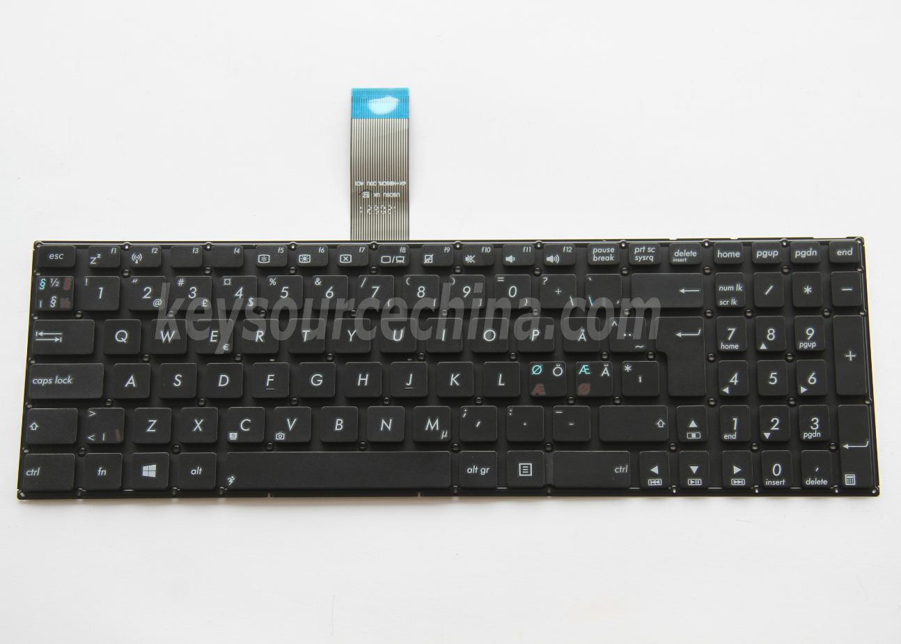 Originalt Asus A550 F550 F552 X550 X552 K550 P550 R510 R513 Nordic Keyboard