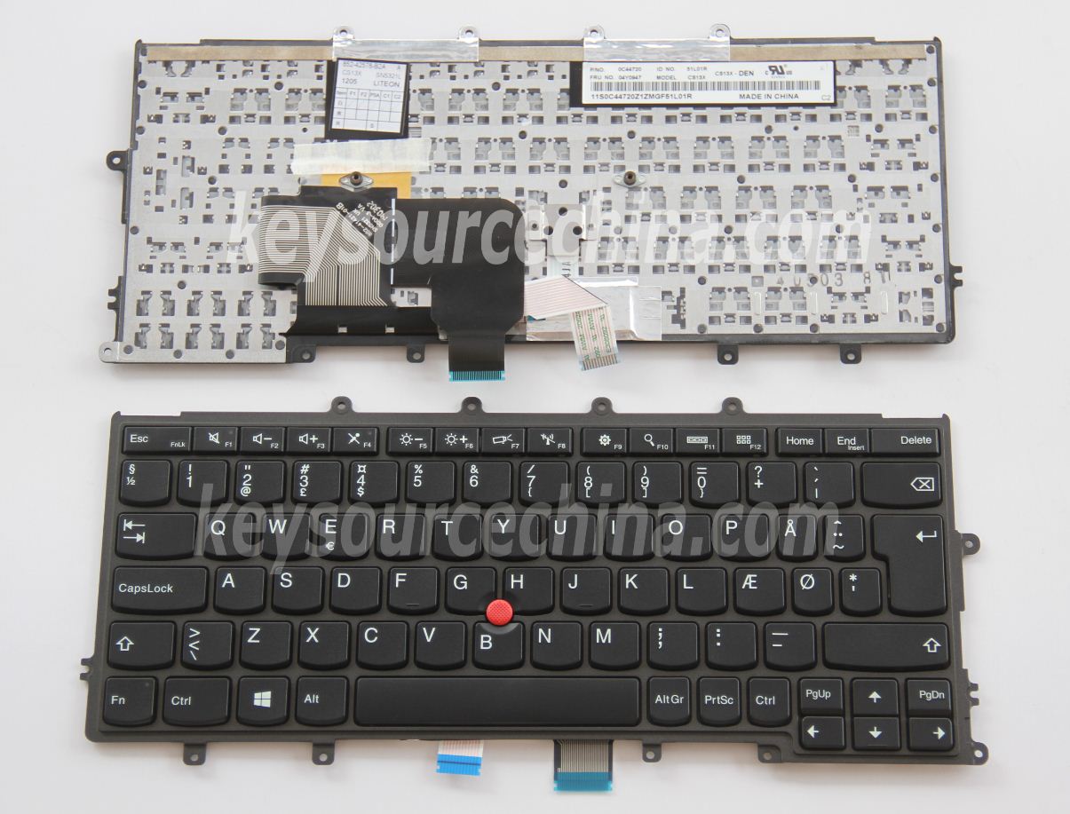 0C44720 Originalt Lenovo ThinkPad X240 X240s X250 Danish Keyboard