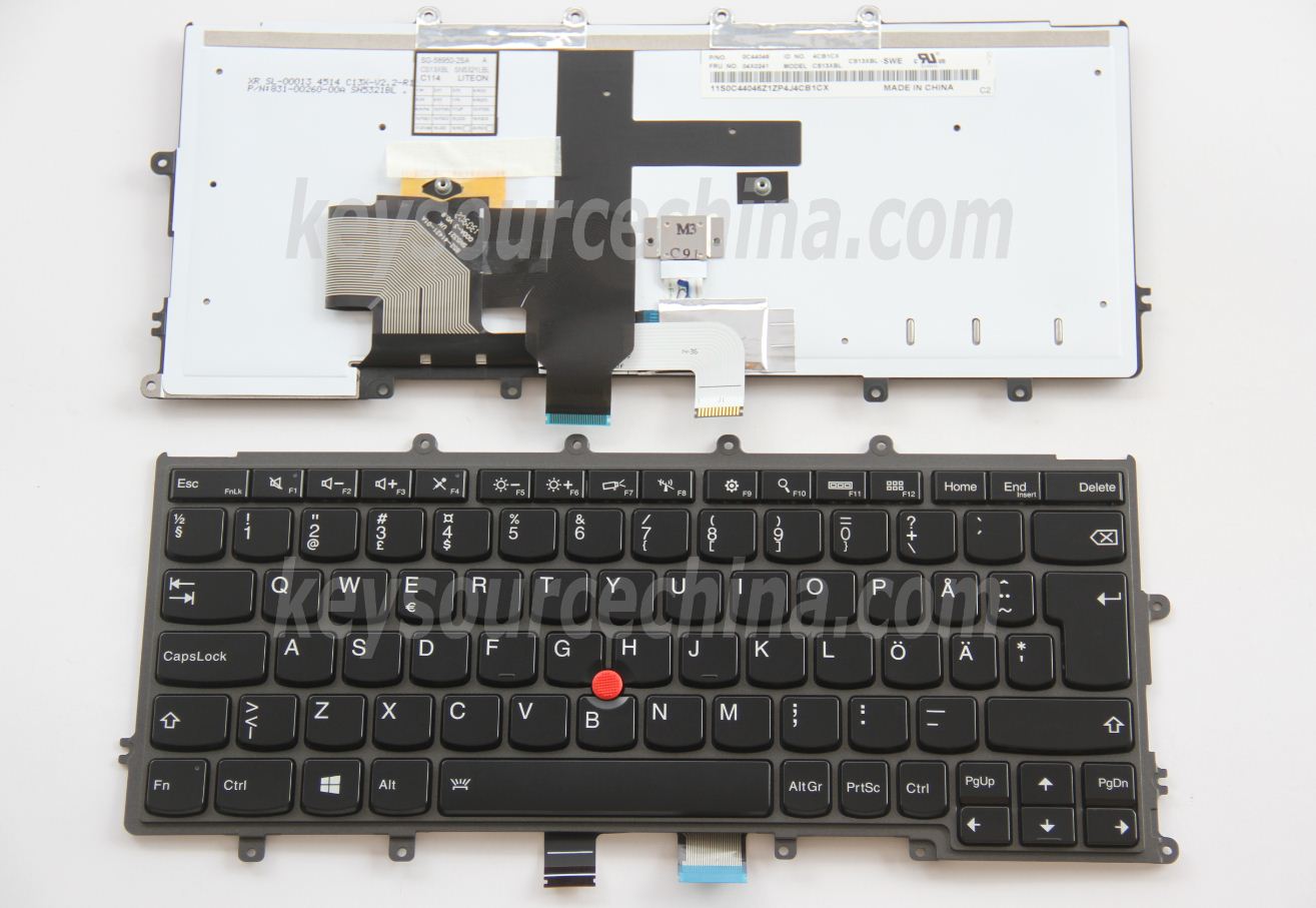 0C44046 Originalt Lenovo ThinkPad X240 X240s X250 Swedish Finnish Keyboard