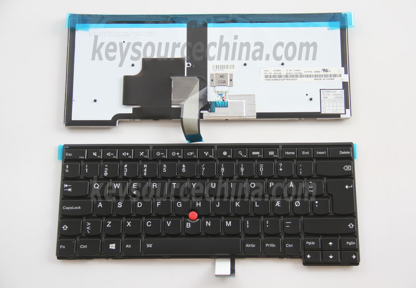 CS13TBL-DEN Originalt Lenovo ThinkPad T431s T440 T440s T450 T450s L440, Edge E431 E440 Danish Keyboard