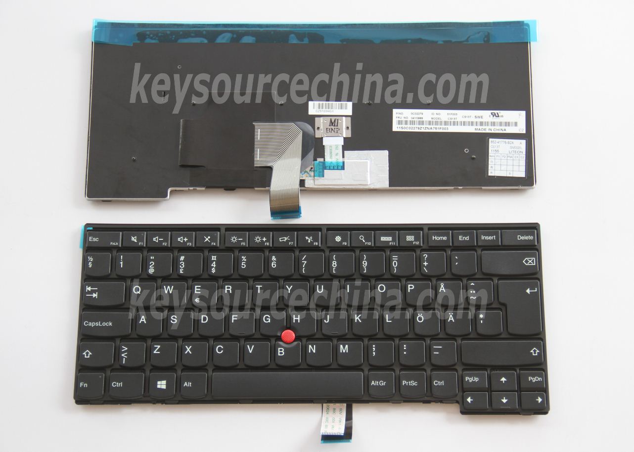 04X0888 Originalt Lenovo ThinkPad T431s T440 T440s T450 T450s L440 E431 E440 Swedish Finnish Keyboard