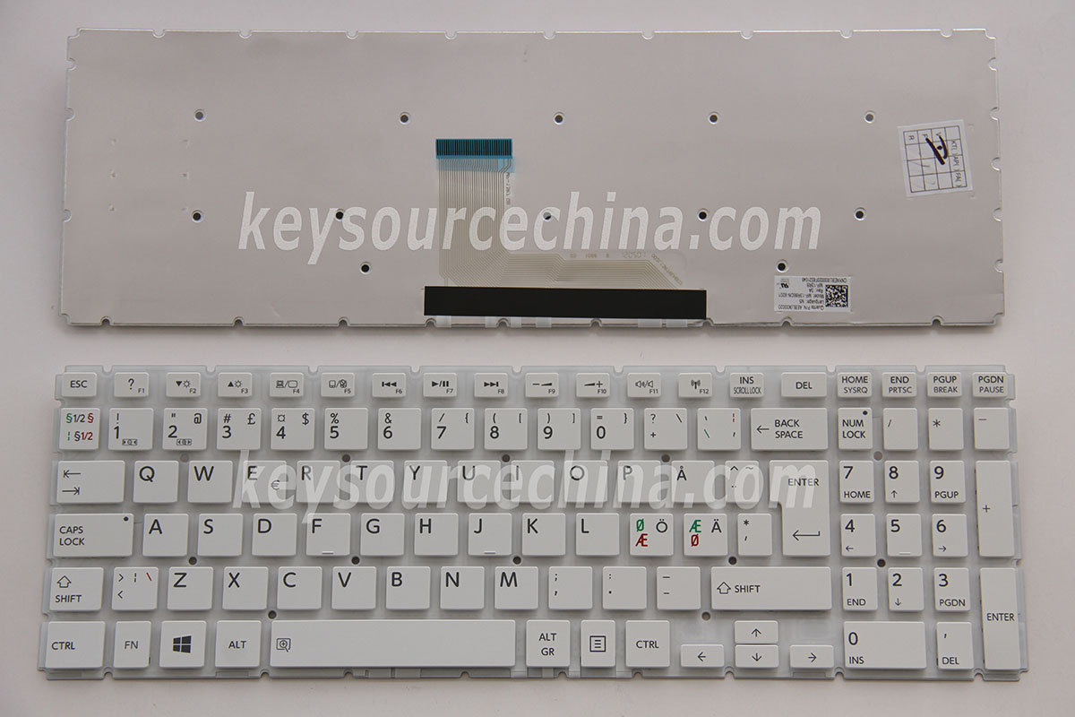 MP-13R86DN-9201 Originalt Toshiba Satellite L50-B L50D-B L50-B-25R L50-B-1TX Nordic Keyboard