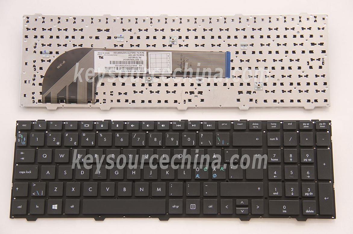 MP-10M16DN-4422 Originalt HP ProBook 4540s 4545s 4740s no frame Nordic Keyboard