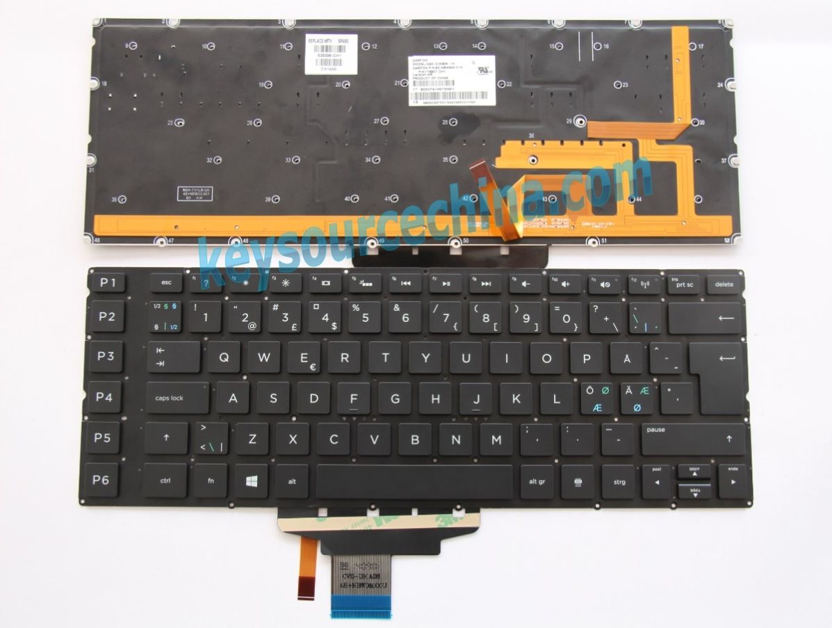 9Z.NBWBW.01W Originalt HP Omen 15 15-5000 15-5020 Nordic Keyboard