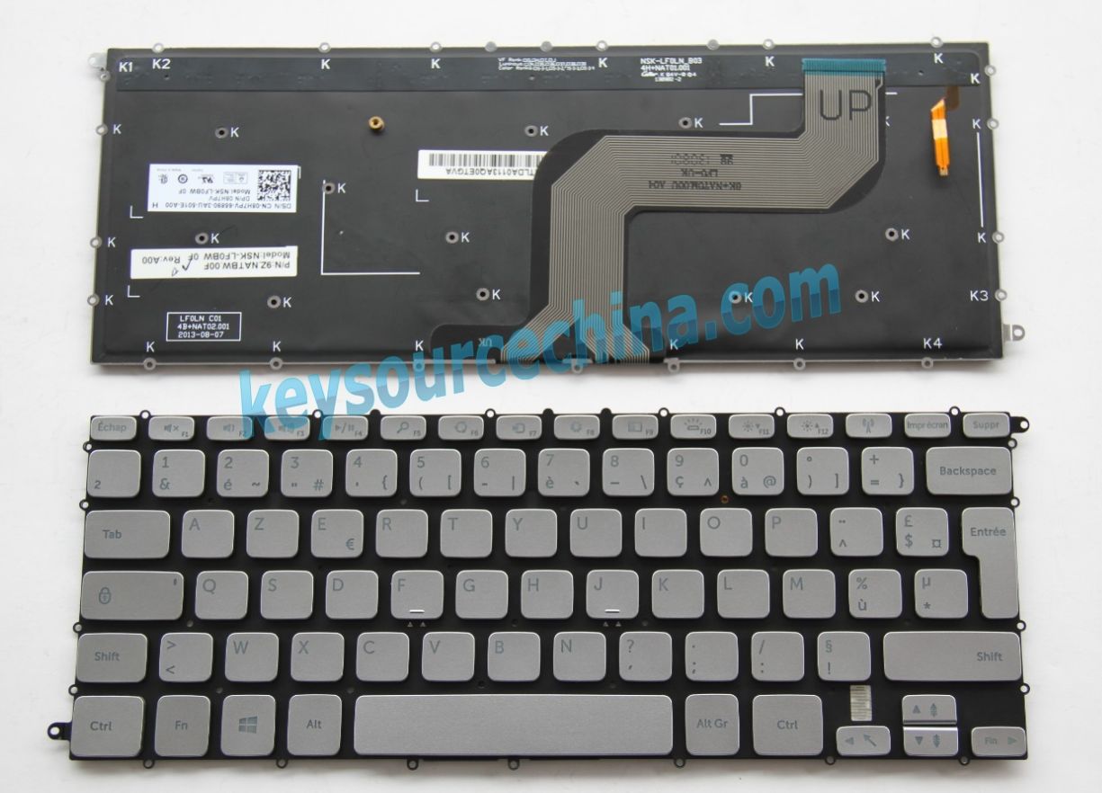 9Z.NATBW.00F Clavier ordinateur portable pour Dell Inspiron 7437 14-7437, 08H7PV original Français
