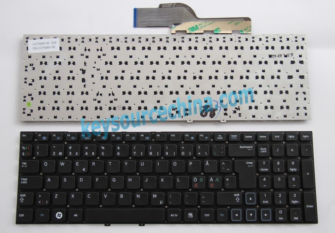 V127760AK1 NE Originalt Samsung NP300E5A NP300E5C NP300E5Z NP300V5A NP305E5A Nordic Keyboard