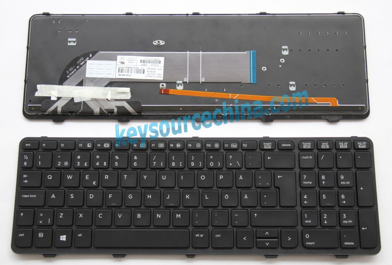 SG-61320-2SA Originalt HP ProBook 470 G0, 470 G1, 470 G2 Swedish Finnish Keyboard