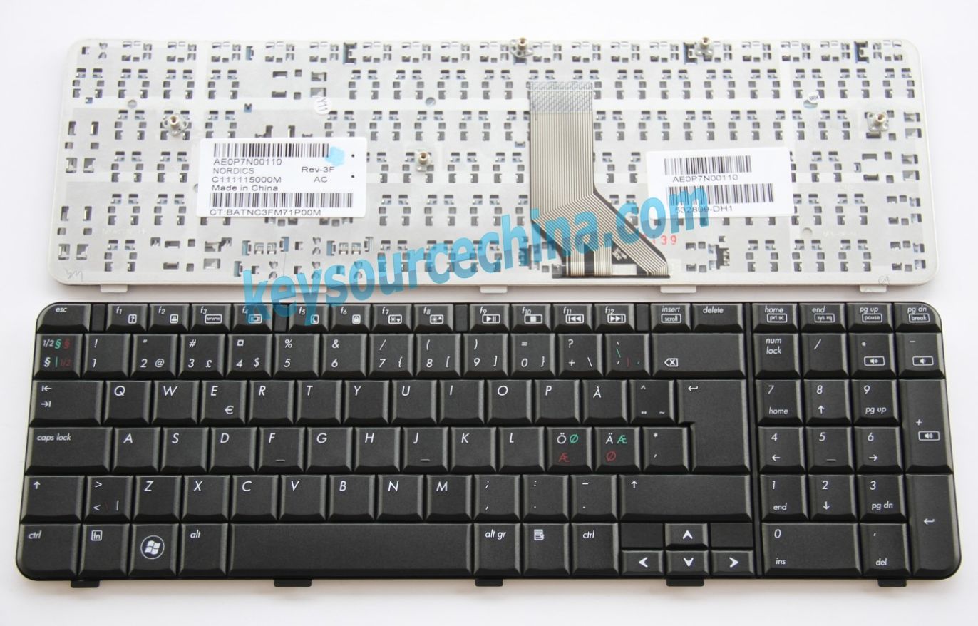 AE0P7N00110 Originalt HP G71, Compaq Presario CQ71-100 CQ71-420so CQ71-412so Nordic Keyboard