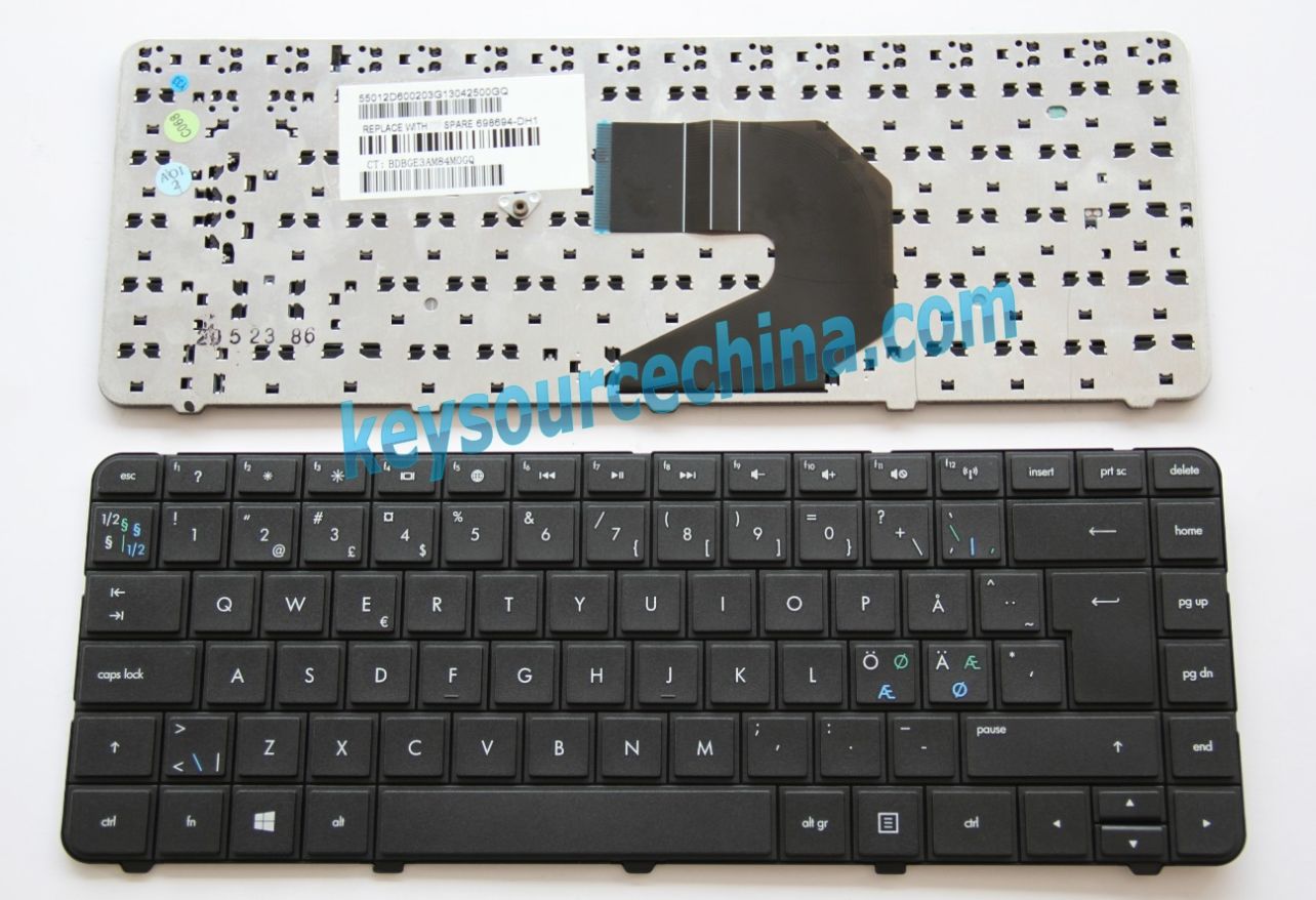 Originalt HP Pavilion g4-1000 g6-1000 series g6-1128eo g6-1235so g6-1308eo Nordic Keyboard