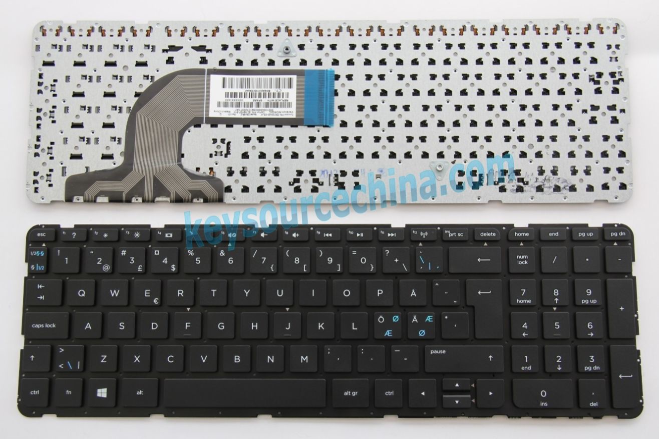 9Z.N9HSC.61N Originalt  HP 250 G2,255 G2,15-G000,15-g030so,15-g041so,15-g082,15-d000,15-d084eo Nordic Keyboard