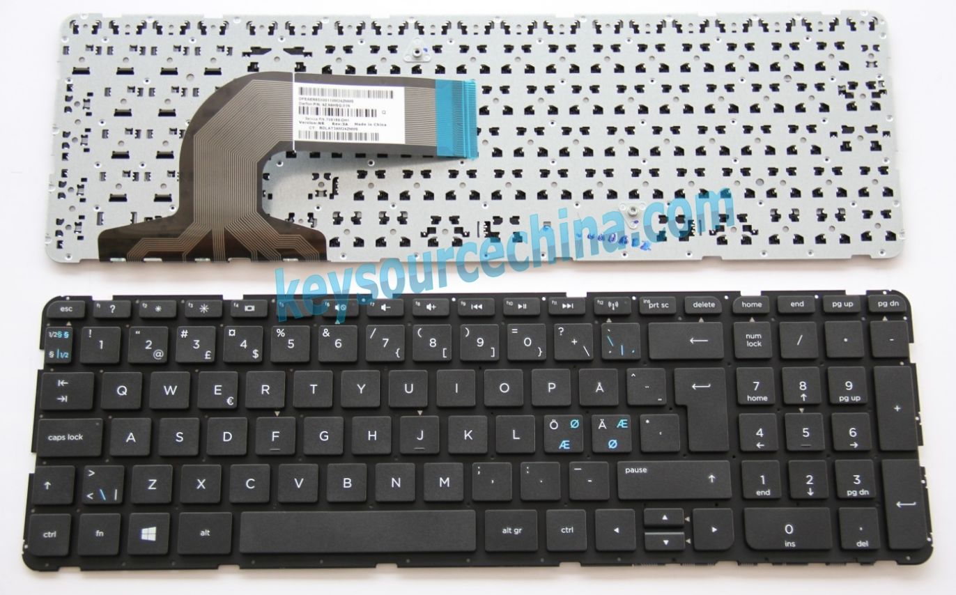 9Z.N9HSQ.01N Originalt  HP 15-r000, 15-r062no, Compaq 15-a000 15-a054so,15-h000,15-h049,15-s000 Nordic Keyboard