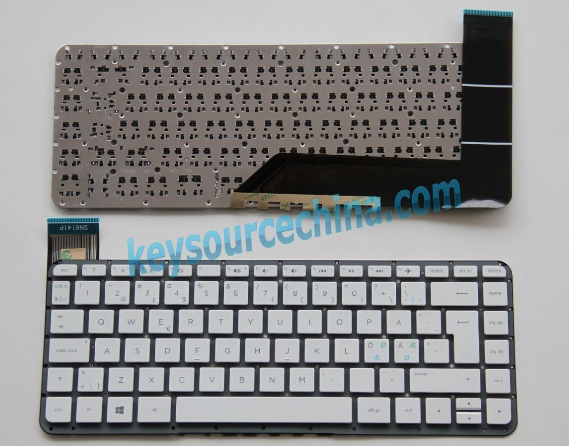 White Originalt HP Stream 14-z000 14-z010NR 14-Z050 Nordic Keyboard