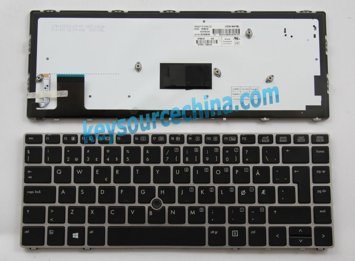 SG-57400-2NA Originalt HP EliteBook Folio 9470m Norwegian Keyboard Norsk Tastatur