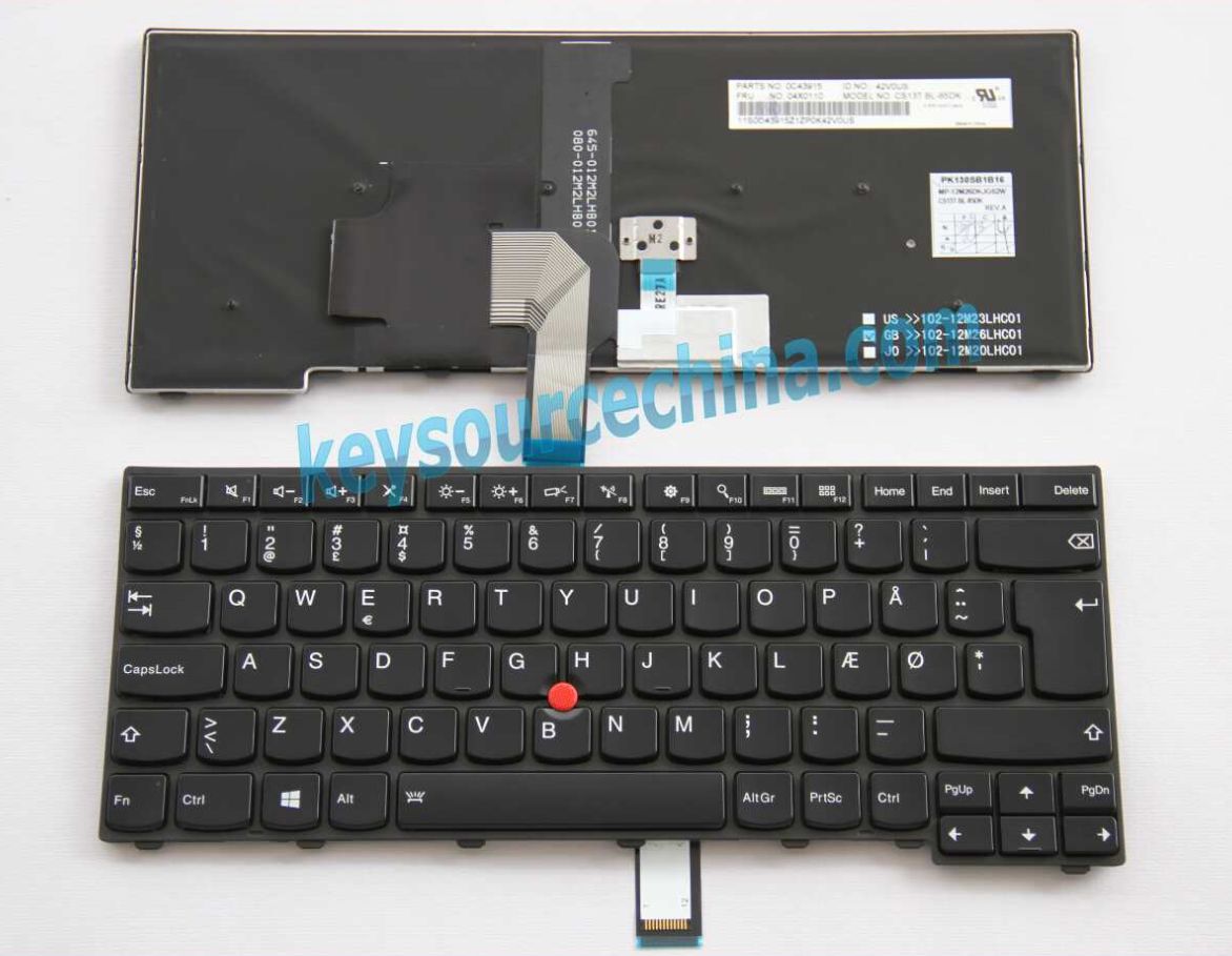 BL-85DK Originalt Lenovo ThinkPad T431s T440 T440s T440p T450 Danish Keyboard