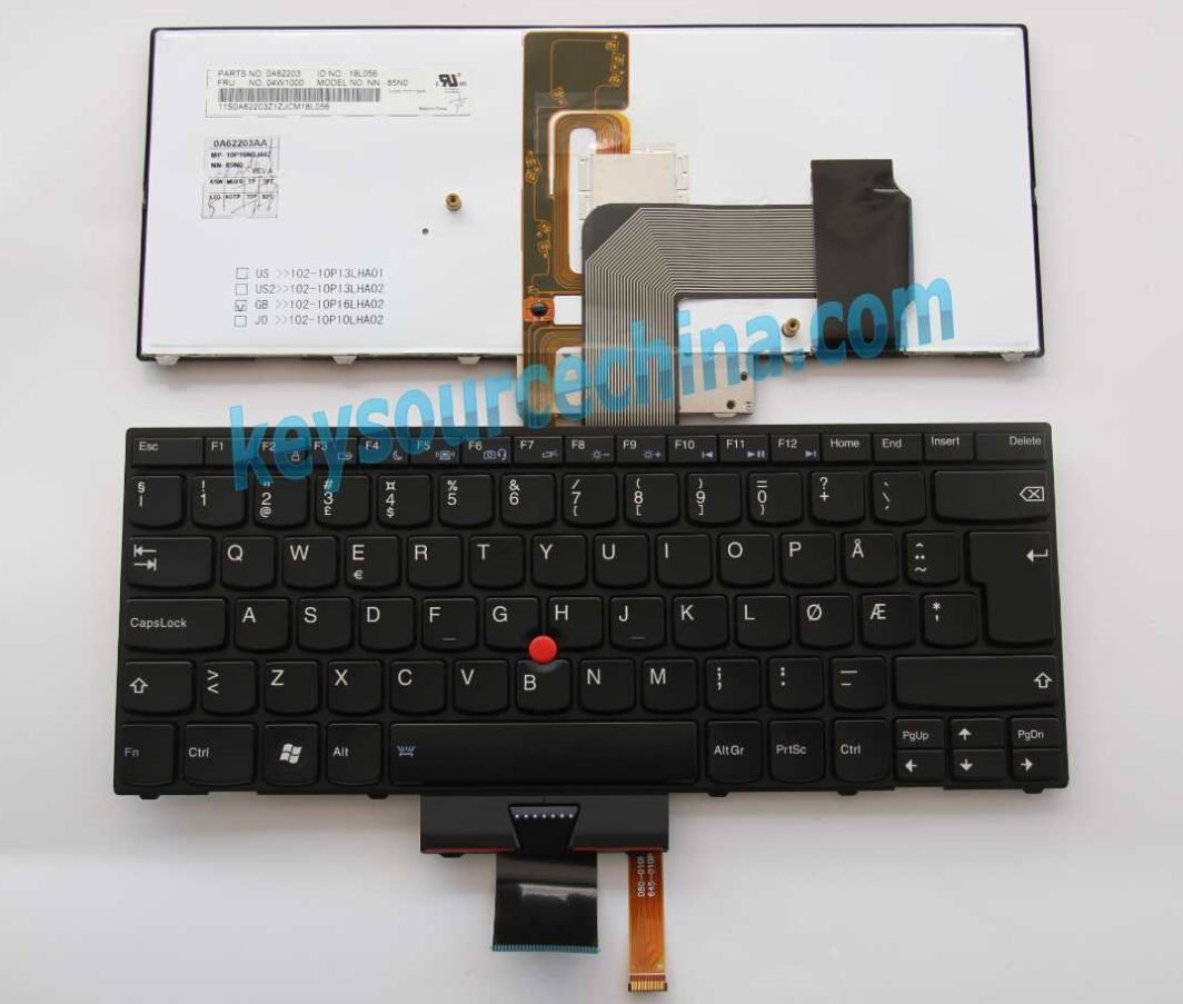 NN-85N0 Originalt Lenovo ThinkPad X1 Norwegian Keyboard Backlit