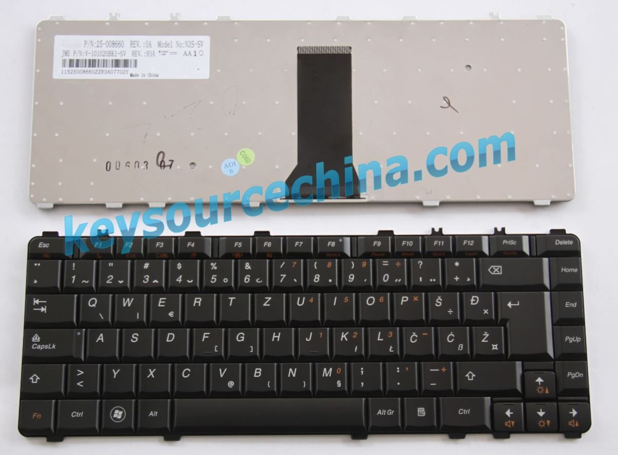 V-101020BK1-SV Slovenian Bosnian Croatian Lenovo IdeaPad Y450 Y460 Y550 Y550P B460 V460 Y560 Macedonian Montenegro laptop Tipkovnica