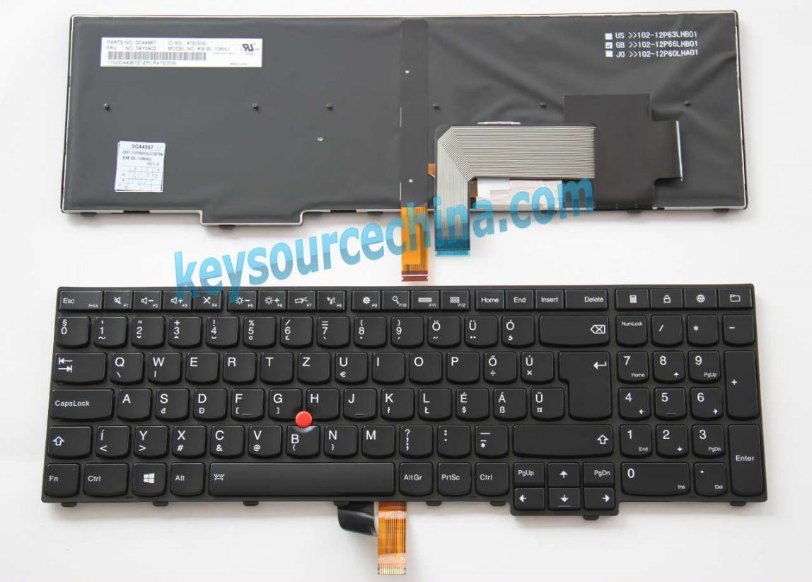 MP-12P66HUJ387W Magyar nyelvű Billentyűzet for Lenovo ThinkPad L540 T540P W540, Edge E531 E540