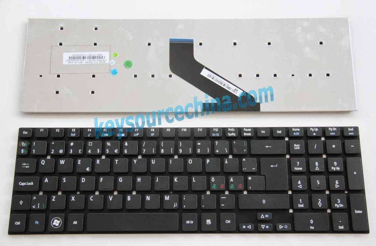 V121762FK2 NE Originalt Acer Aspire 5755 5755G 5830 5830G 5830TG V3-531 V3-531G Nordic Keyboard