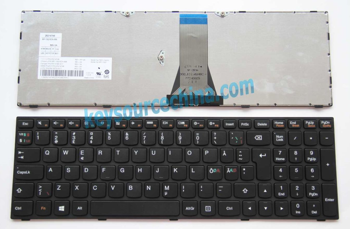 MP-13Q16DN-686 Originalt Lenovo IdeaPad B50 Z50 G50 B50-45 B50-70 Z50-70 Z50-75 G50-45 G50-70 G50-80 Nordic Keyboard
