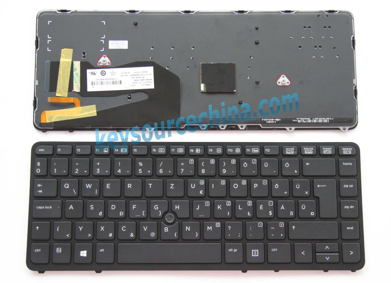 9Z.N9JBV.20Q Magyar nyelvű Billentyűzet for Backlit HP EliteBook 840 G1, 840 G2, 850 G1, ZBook 14