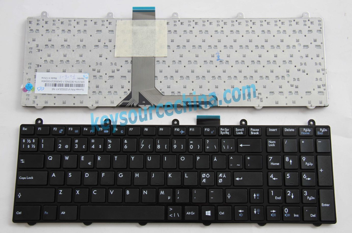 V123322LK1 NE Originalt MSI GE60 GE70 GX60 GX70 GT60 GT70 GT780 GT783 GX780 Nordic Keyboard