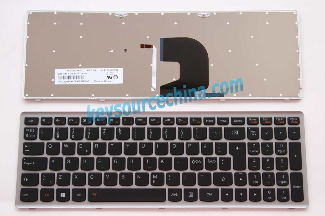 HMB3132TLA49 Originalt Lenovo IdeaPad P500 Z500 Z500-ND Touch Nordic Keyboard backlit