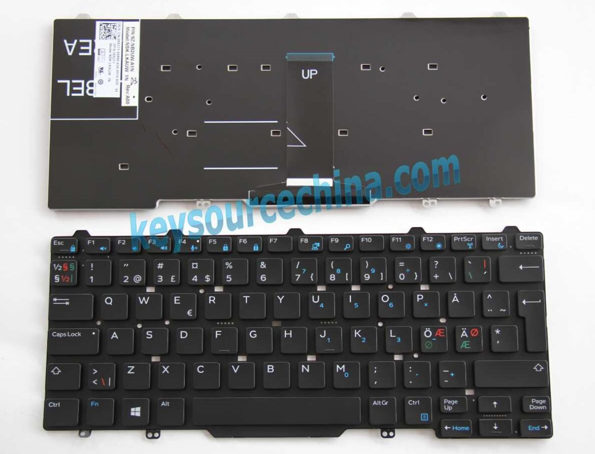 Black Dell Latitude 3340 13-3340 08X21Y Nordic Keyboard Tangentbord FIN DK NO