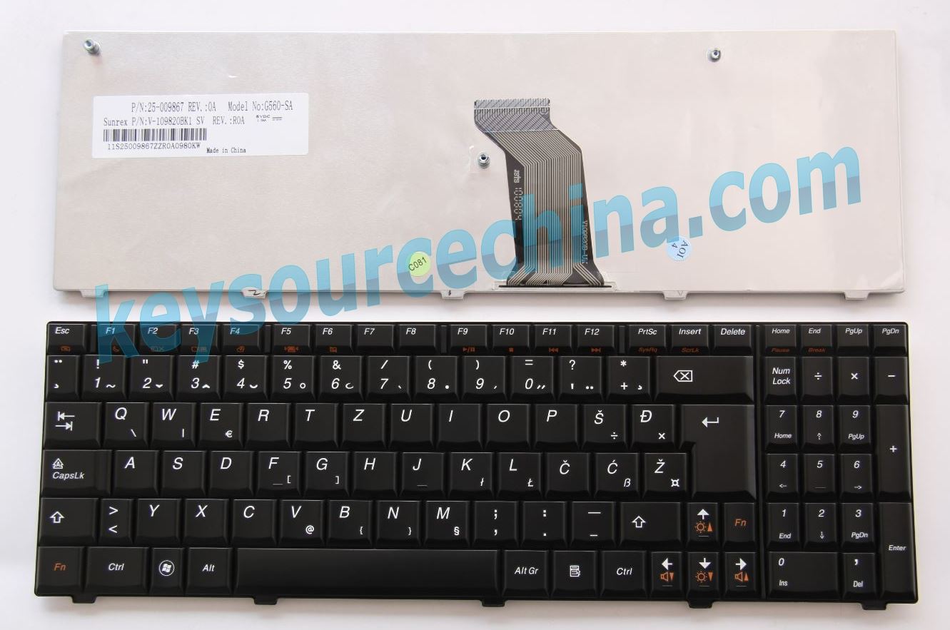 25-009867 V-109820BK1 Lenovo IdeaPad G560 G560A G560E G560L G565 G565A laptop Tipkovnica