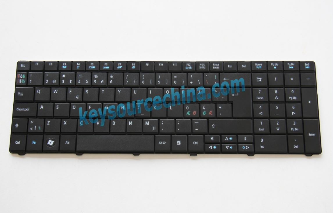 9Z.N3M82.S1K Original Acer TravelMate 5335 5542 5735Z 5740 5742 5744 7740 8531 8571 8572 Nordic Keyboard