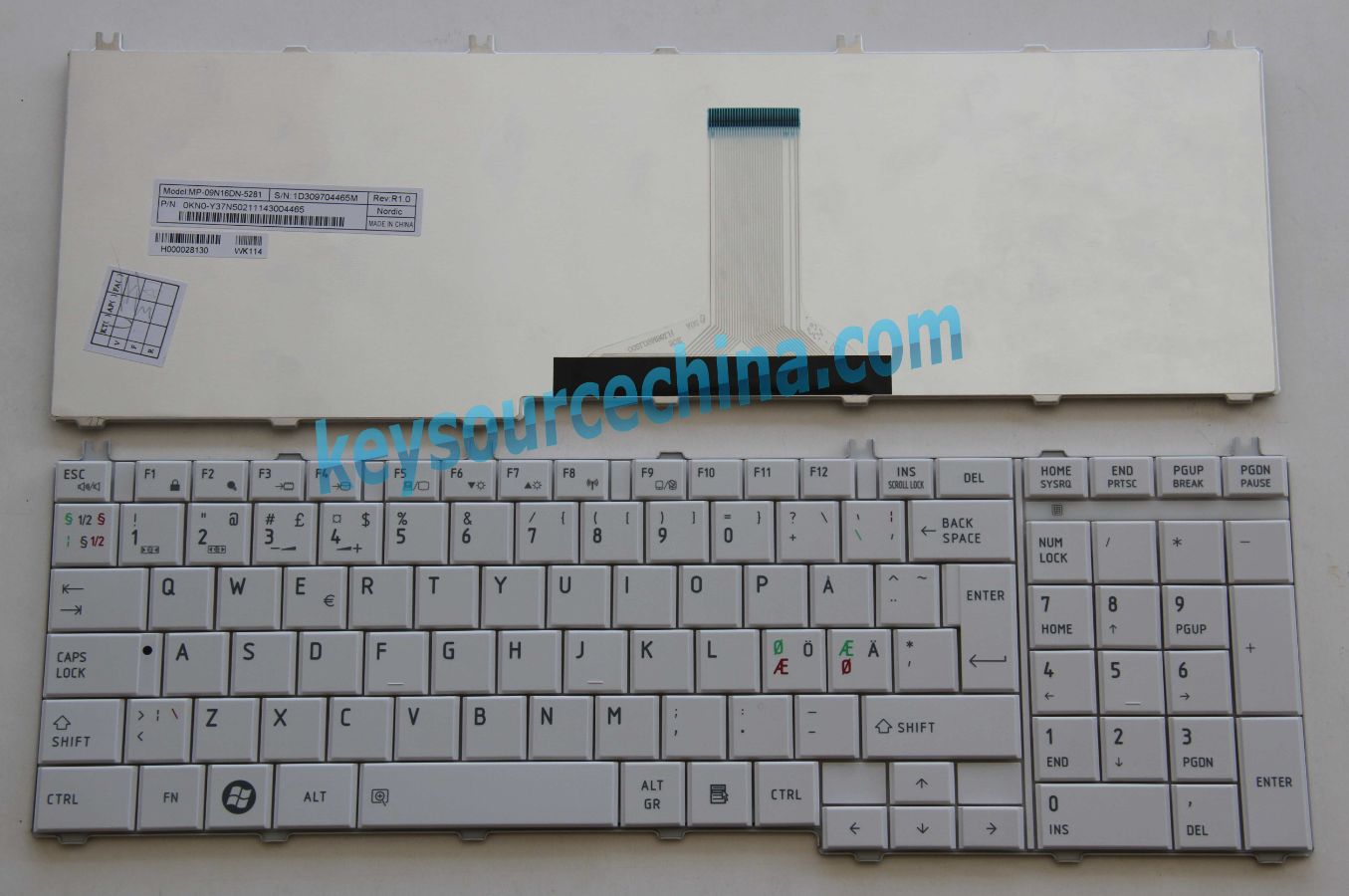 MP-09N16DN-5281 Original Toshiba Satellite L650 L660 L655 L670 L675 L750 L775 C650 C660 Nordic Keyboard