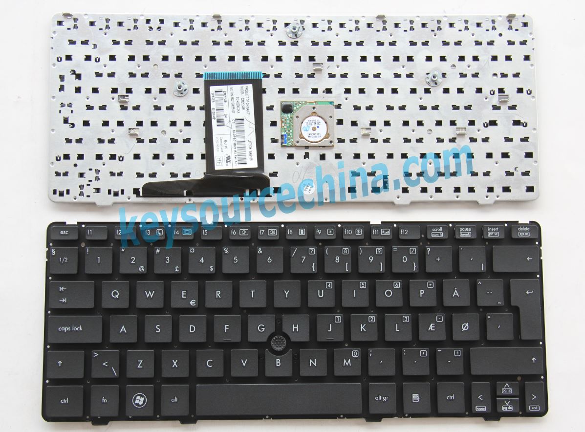 638512-081 Danish Keyboard,SG-45200-2KA Danish Keyboard,6037B0055107 Danish Keyboard,651390-081 Danish Keyboard,HP EliteBook 2560p Danish Keyboard