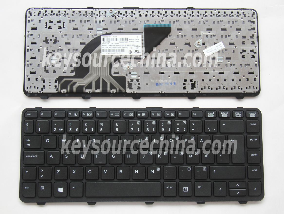 9Z.N9JSV.A0N Originalt HP ProBook 430 G2,440 G0,440 G1,440 G2,445 G1,445 G2,640 G1 Norwegian Keyboard