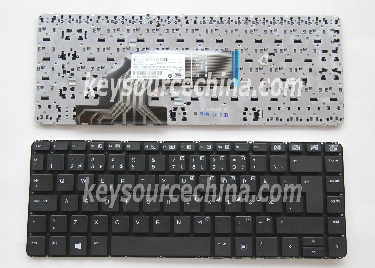 9Z.N9JSV.A0N Originalt HP ProBook 430 G2,440 G0,440 G1,440 G2,445 G1,445 G2,640 G1 Norwegian Keyboard without frame