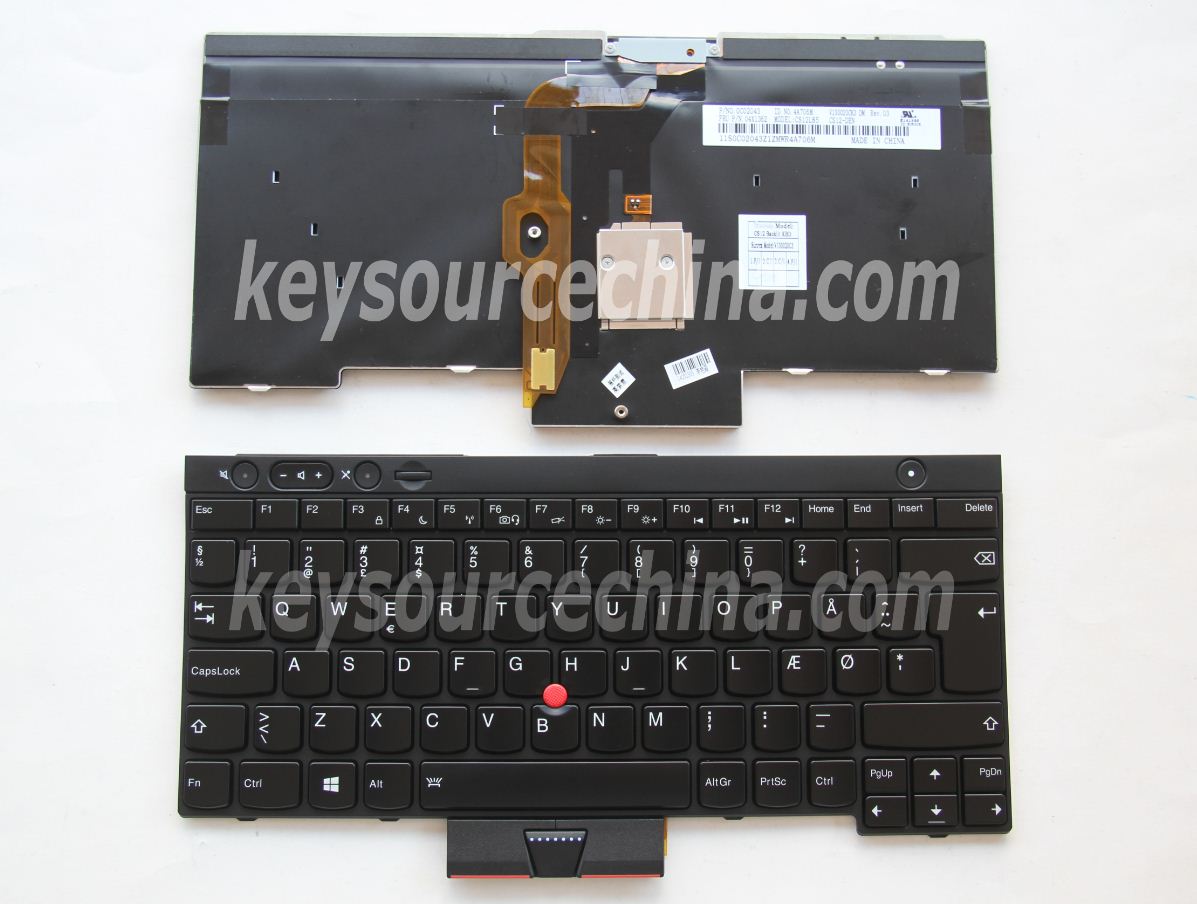 V130020CK3 DM Originalt Lenovo ThinkPad T430 T430s T530 L430 L530 W530 X230 X230i Danish Keyboard Backlit