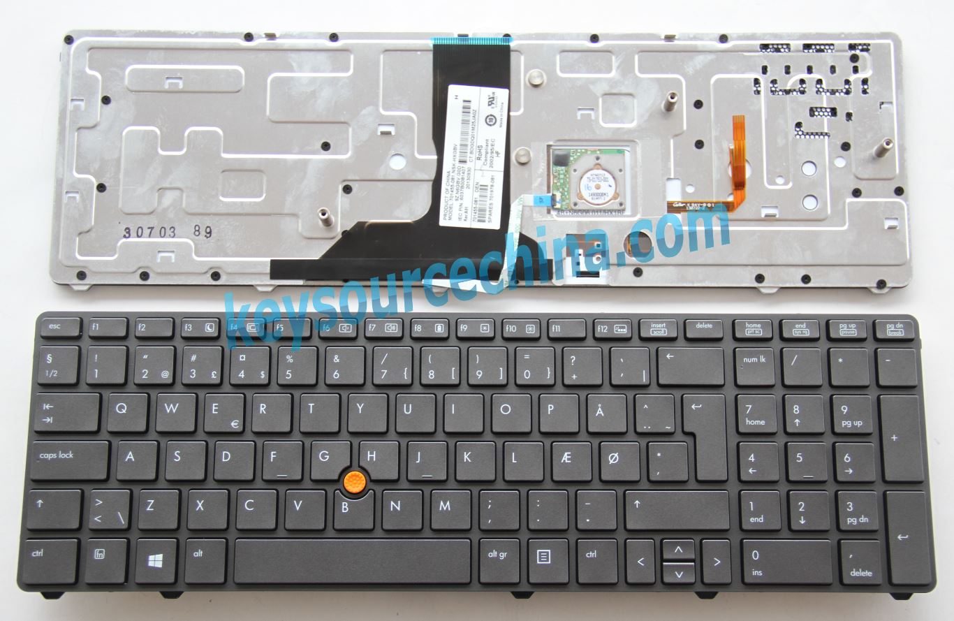 HP EliteBook 8770w Danish Keyboard,701455-081 Danish Keyboard,NSK-HXGBV Danish Keyboard,9Z.N6GBV.G0D Danish Keyboard,701978-081 Danish Keyboard,6037B0081407 Danish Keyboard