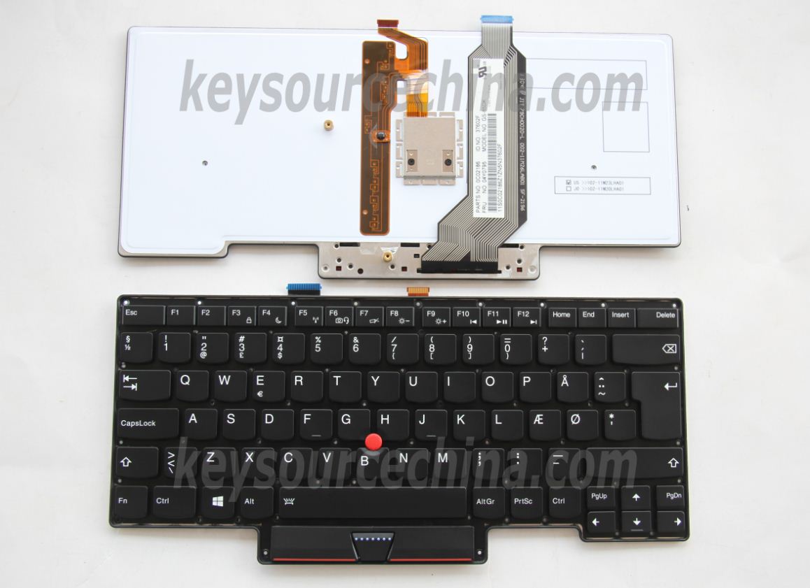 GS-85DK Originalt Lenovo ThinkPad X1 Carbon 1st Generation Danish Keyboard Backlit