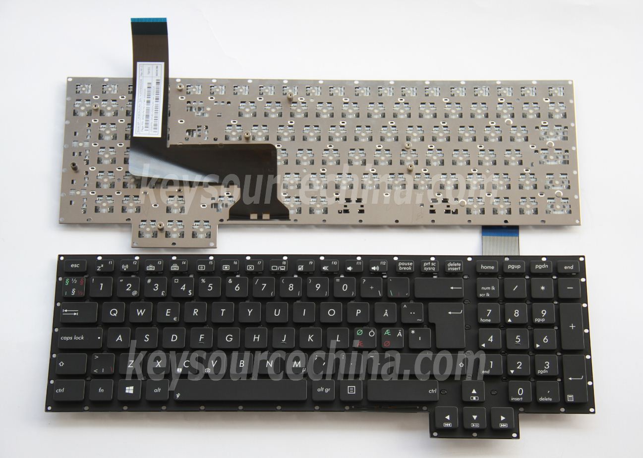 MP-12R36DNJ528W Originalt Asus RoG G750 G750JH G750JM G750JS G750JW G750JX G750JZ Nordic Keyboard