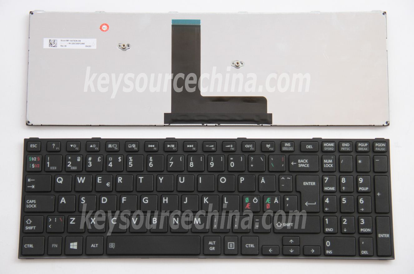 MP-14A76DN-356 Originalt Toshiba Satellite C50-B C50D-B C50-B-14Z C50D-B-12M Nordic Keyboard
