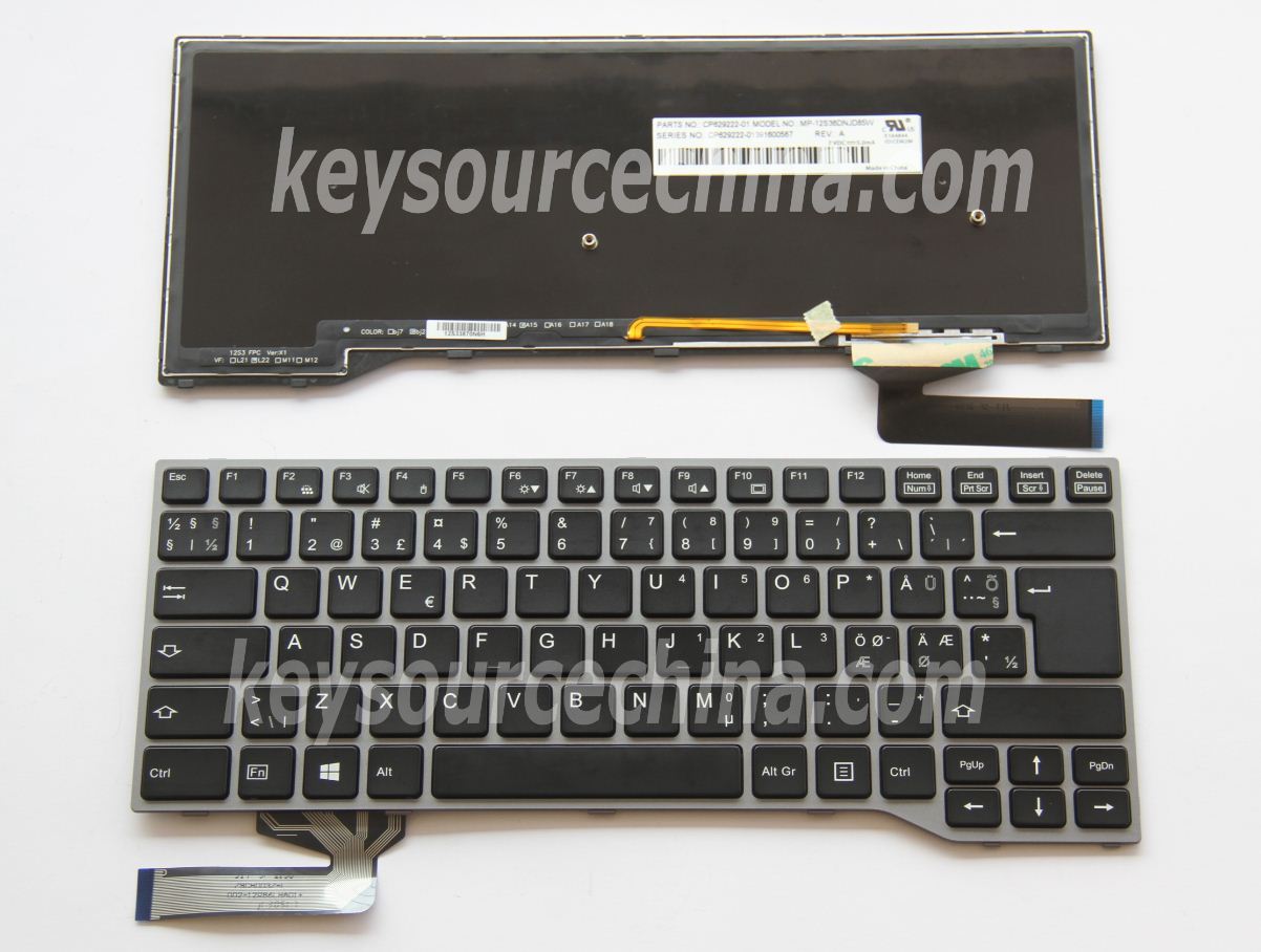 MP-12S36DNJD85W Originalt Fujitsu LifeBook E733 E734 E743 E744 Nordic Keyboard